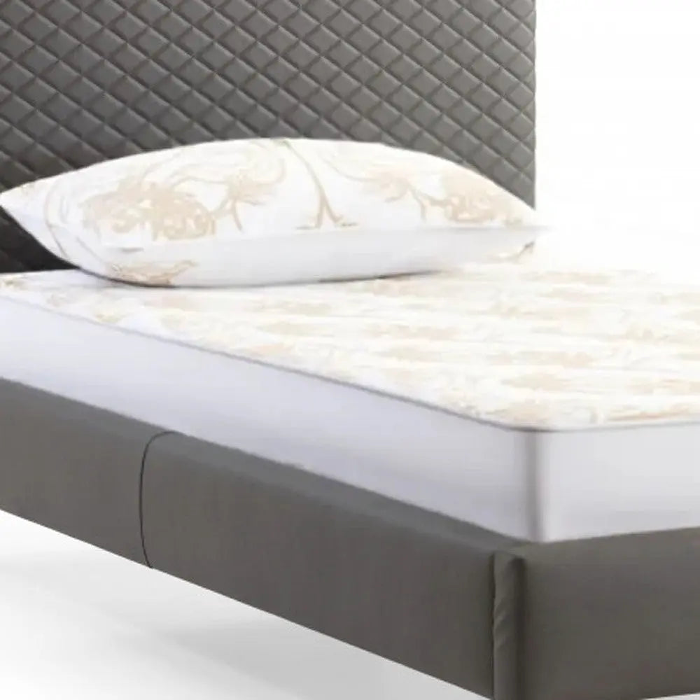 Gray and Dark Gray Wood And Faux Leather Twin Bed Frame Homeroots Bed & Bath