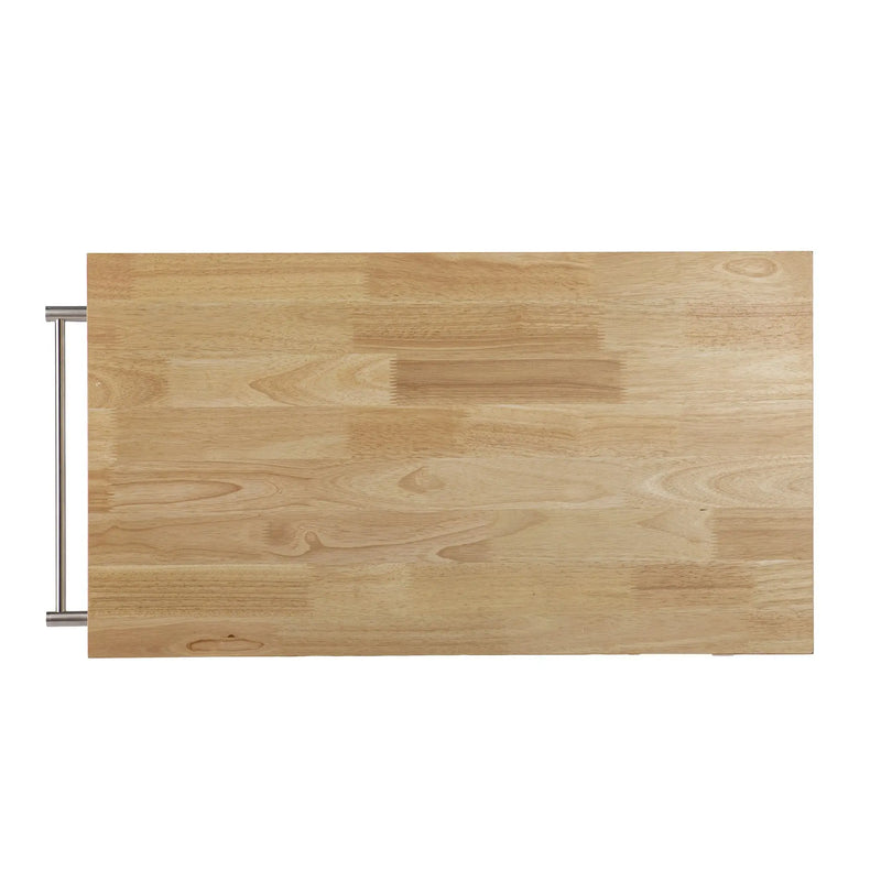 Gray and Natural 35" Rolling Kitchen Island With Storage Homeroots Kitchen & Dining