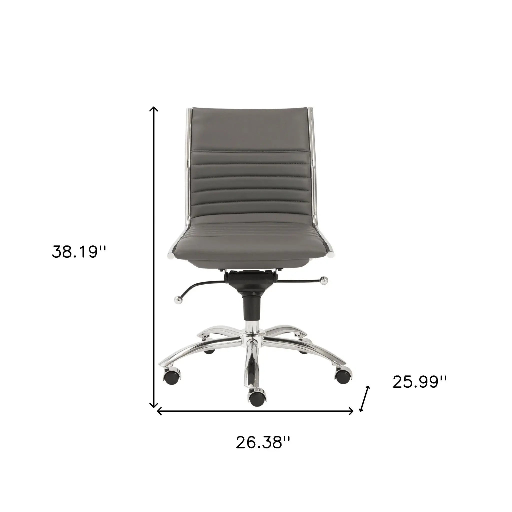 Gray and Silver Adjustable Swivel Faux Leather Rolling Conference Office Chair - GreatEagleInc