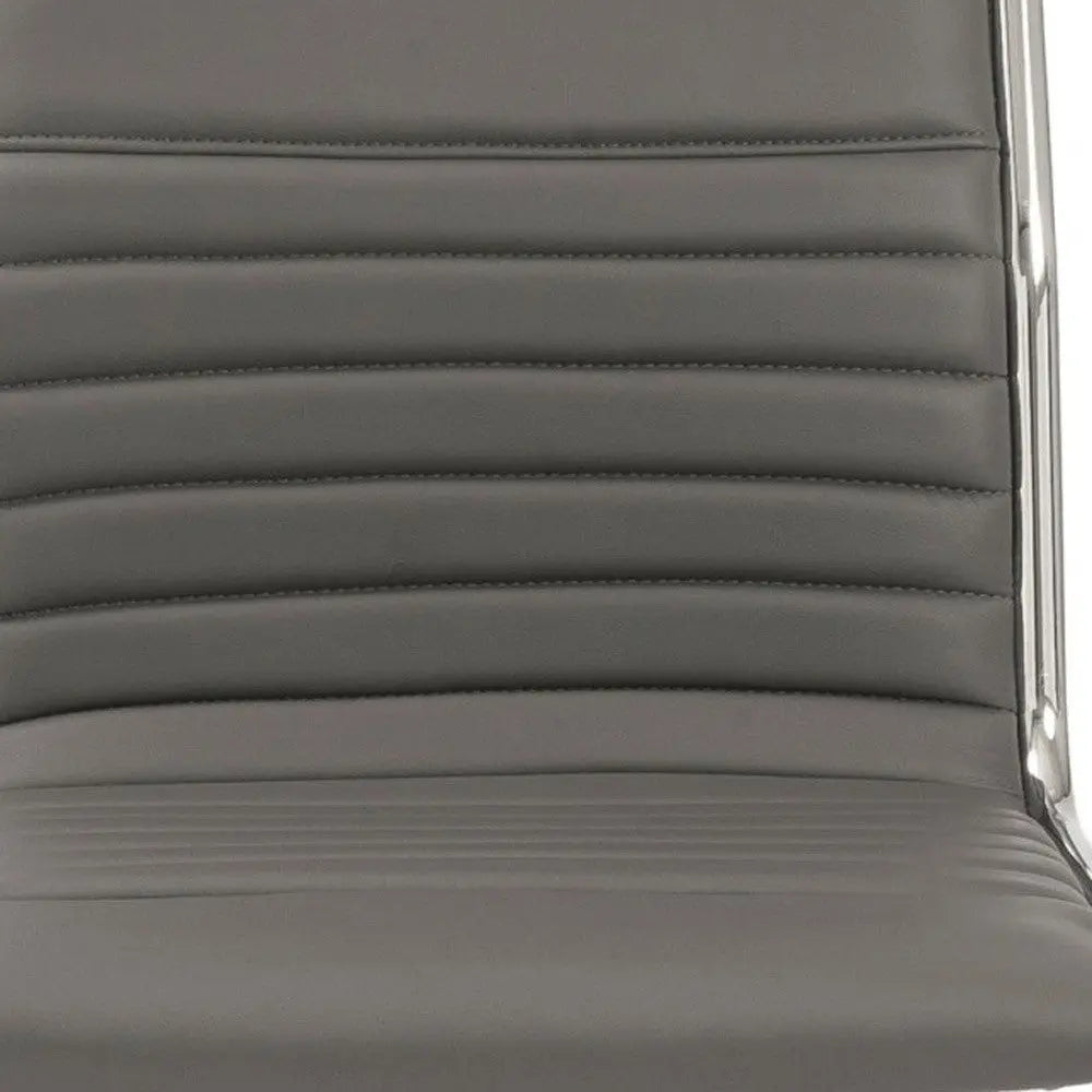Gray and Silver Adjustable Swivel Faux Leather Rolling Conference Office Chair - GreatEagleInc