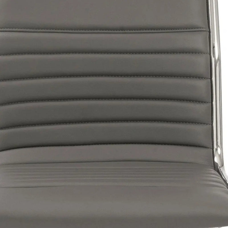 Gray and Silver Adjustable Swivel Faux Leather Rolling Conference Office Chair - GreatEagleInc