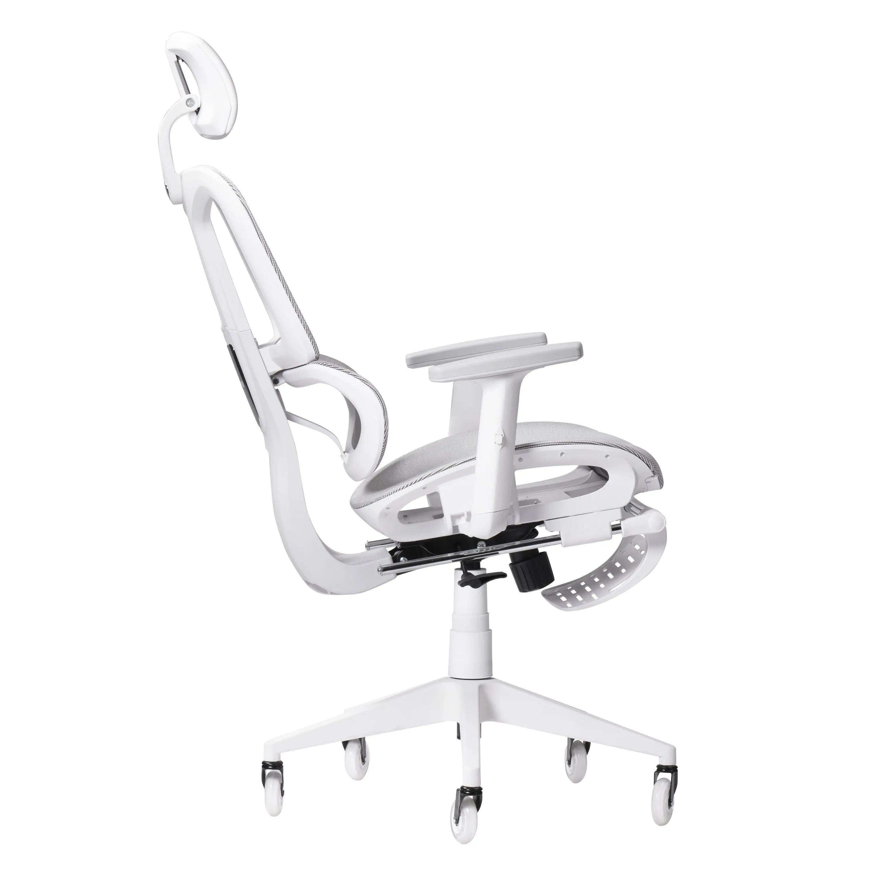 Gray and White Adjustable Height Swivel Rolling Gaming Chair Homeroots Office