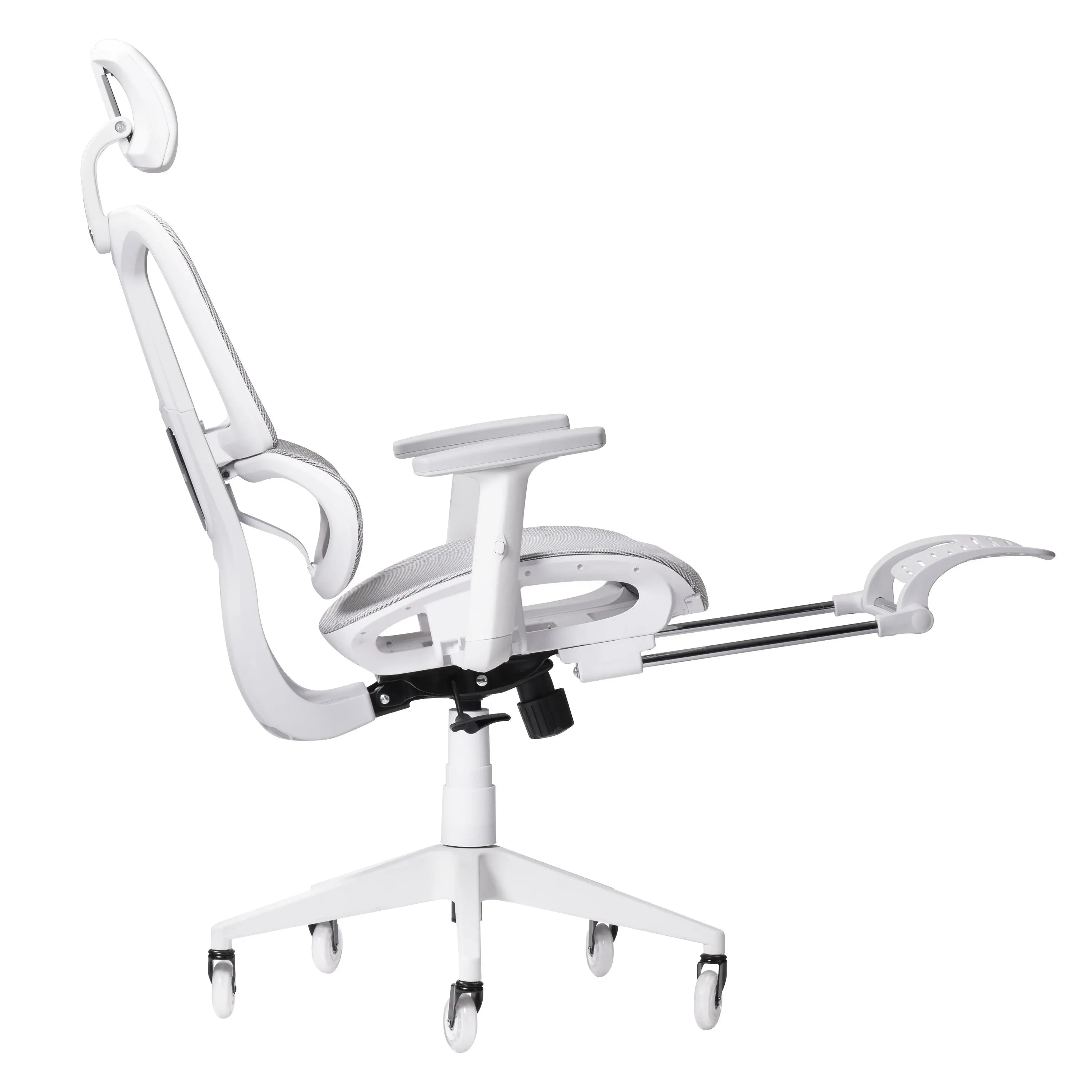 Gray and White Adjustable Height Swivel Rolling Gaming Chair Homeroots Office