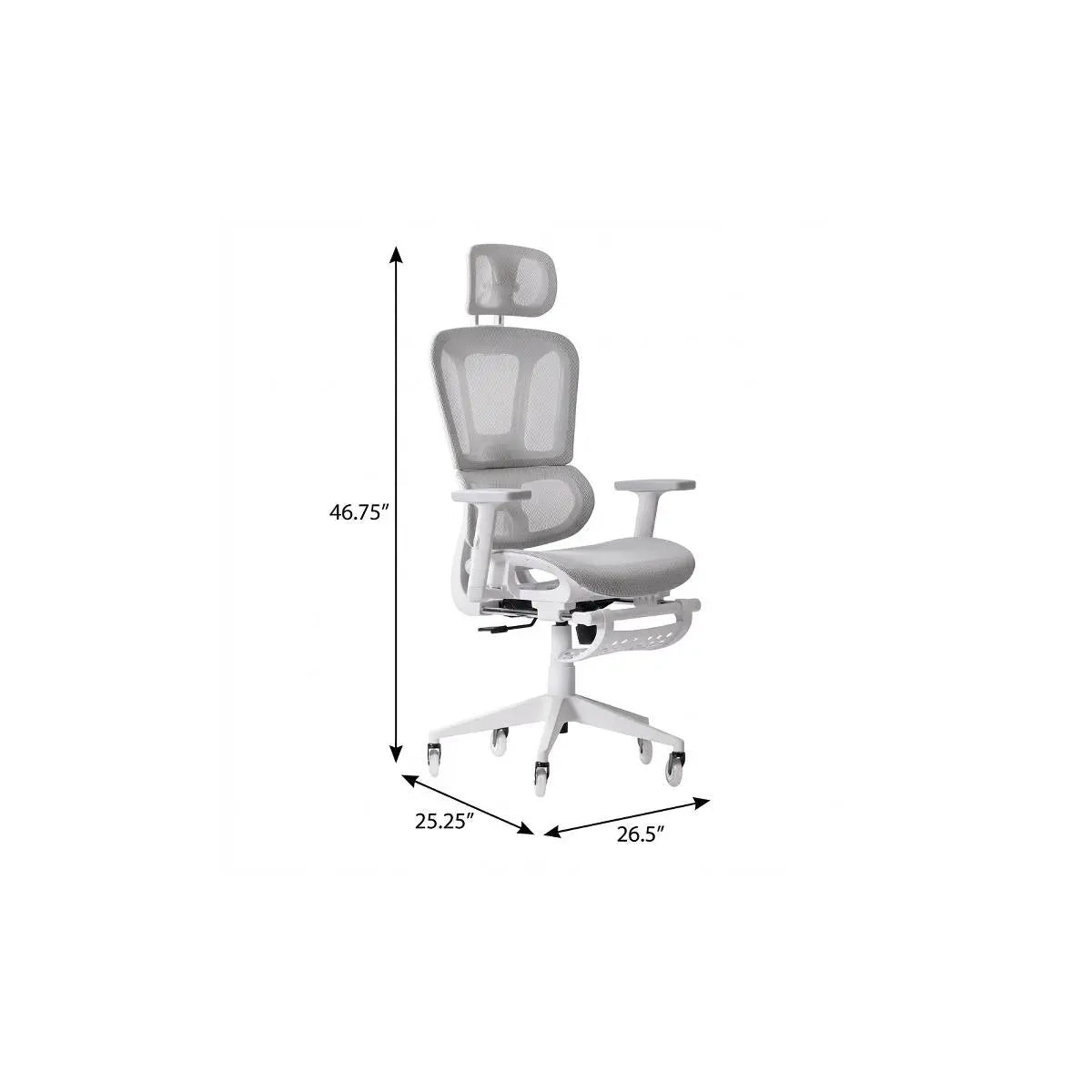 Gray and White Adjustable Height Swivel Rolling Gaming Chair Homeroots Office
