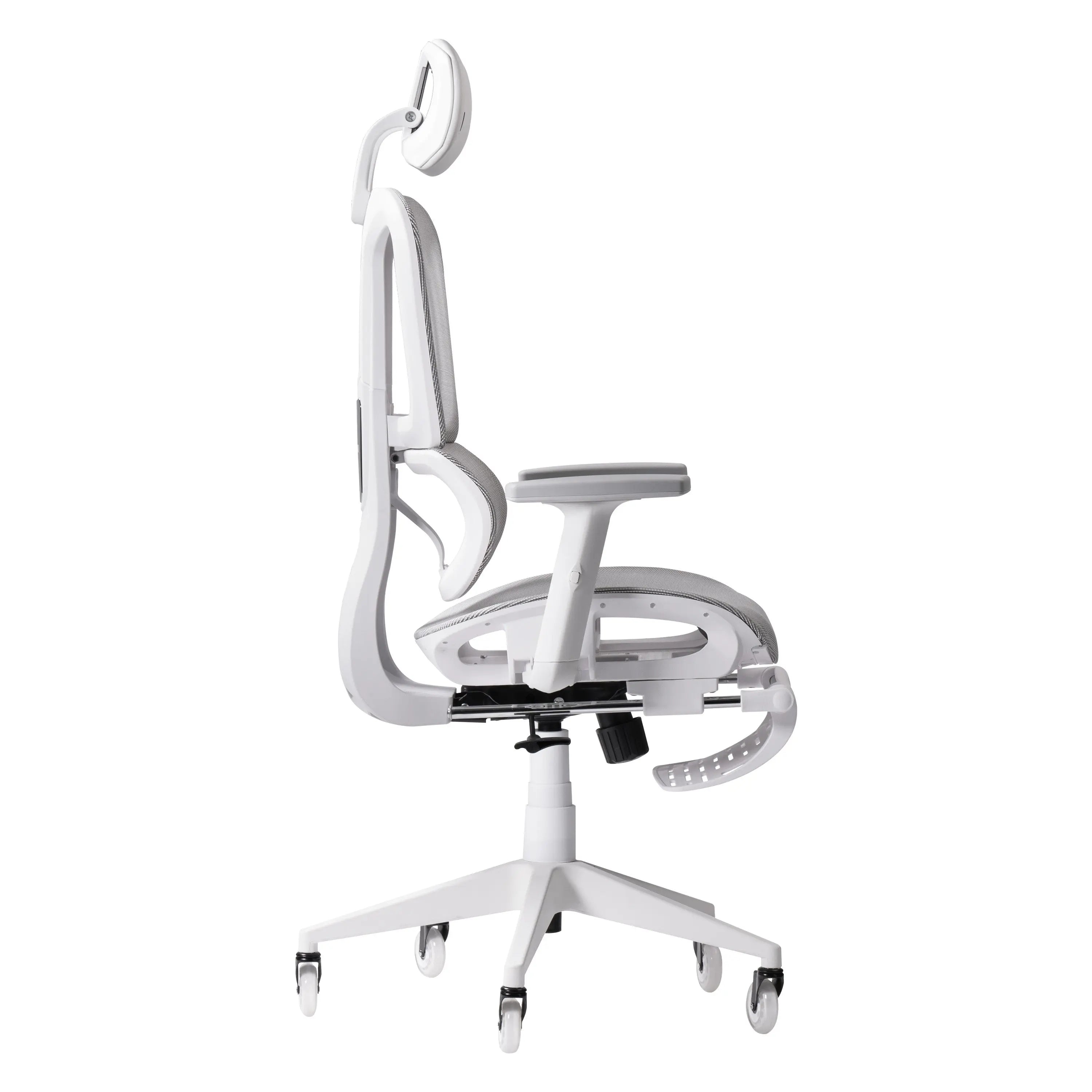 Gray and White Adjustable Height Swivel Rolling Gaming Chair Homeroots Office