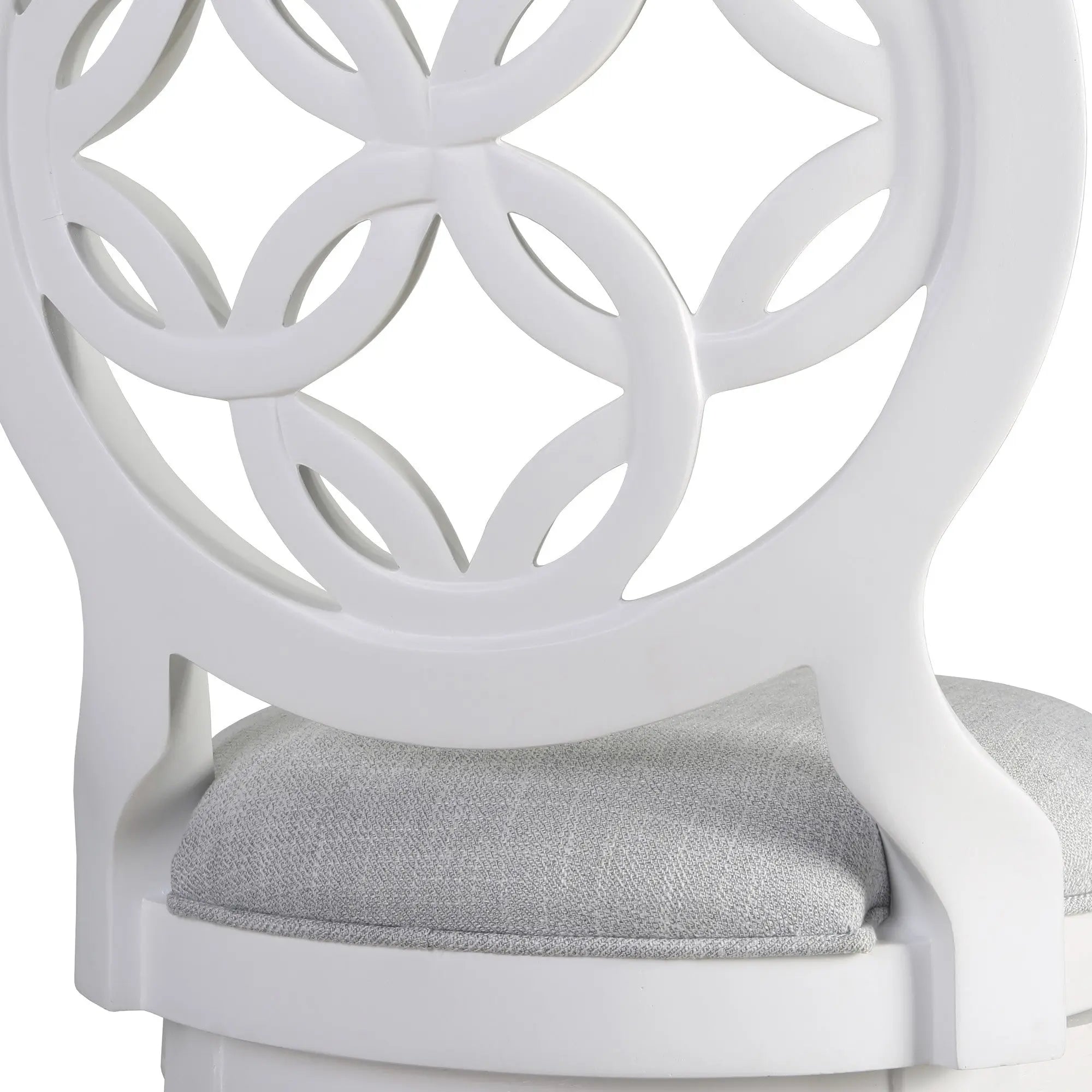 Gray and White Fabric and Solid Wood Bar Height Swivel Bar Chair Homeroots Living Room