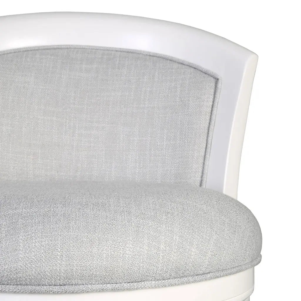 Gray and White Fabric and Solid Wood Low Back Counter Height Swivel Bar Chair Homeroots Living Room