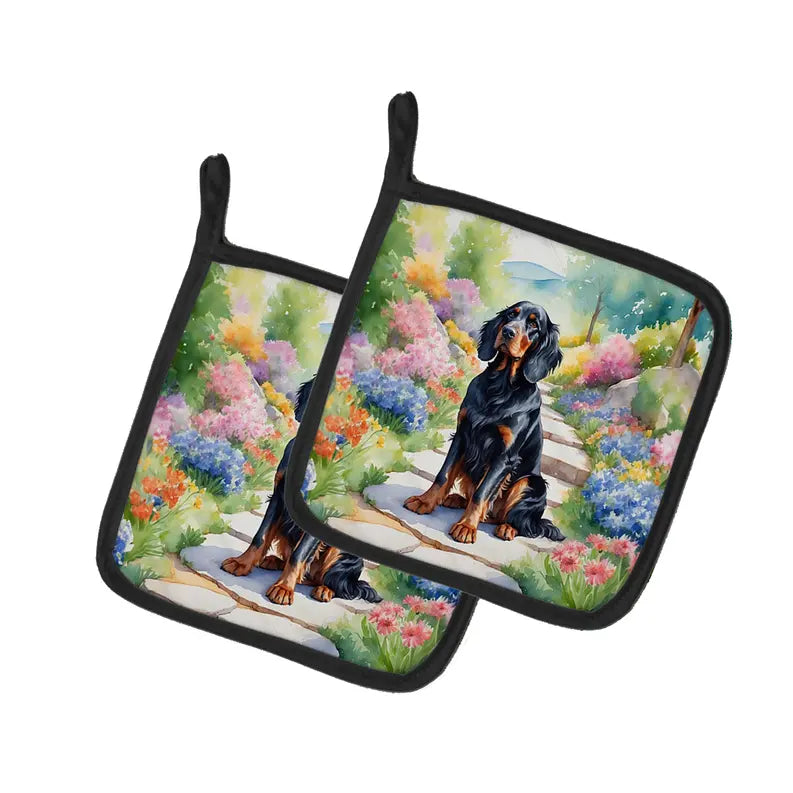 Great Dane Spring Path Pair of Pot Holders Caroline's Treasures