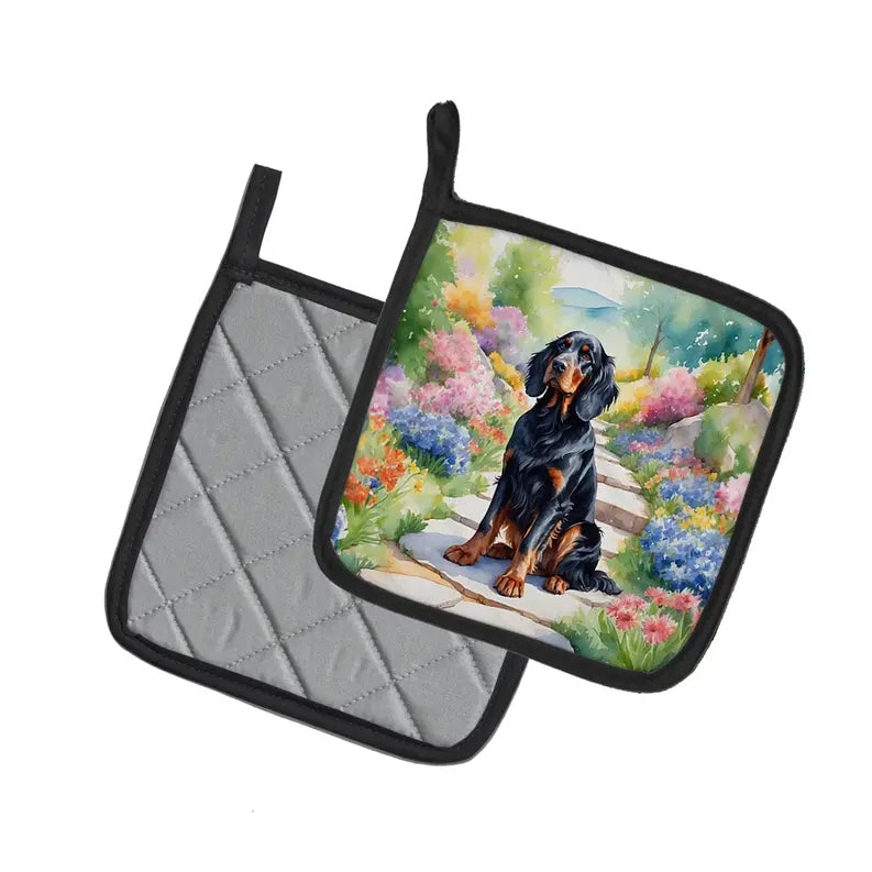 Great Dane Spring Path Pair of Pot Holders Caroline's Treasures