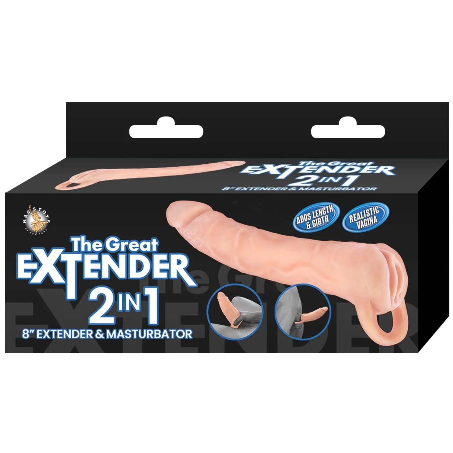 Great Extender 8 2 In 1 White Extender & Masturbator " Nasstoys