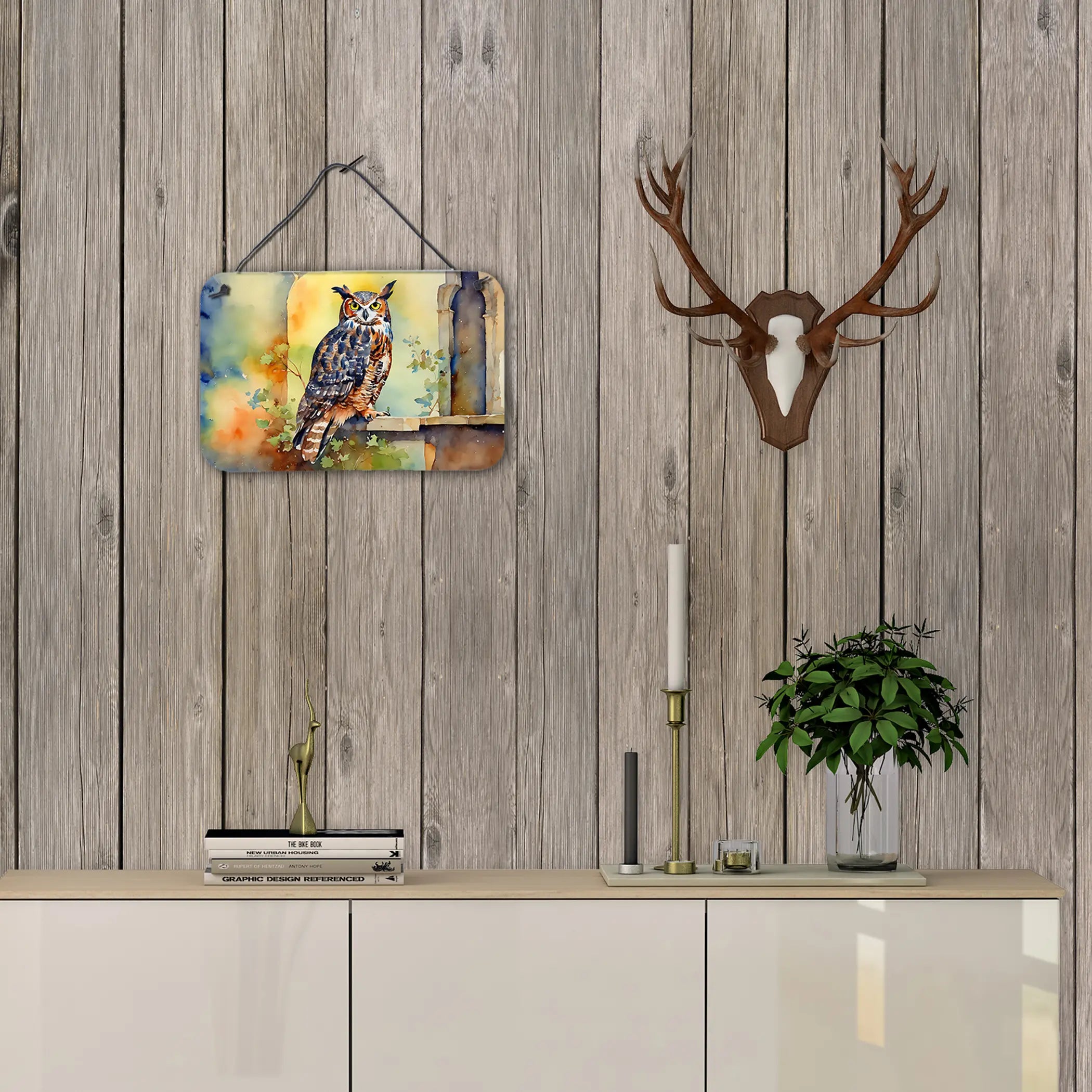 Great Horned Owl Wall or Door Hanging Prints Caroline's Treasures