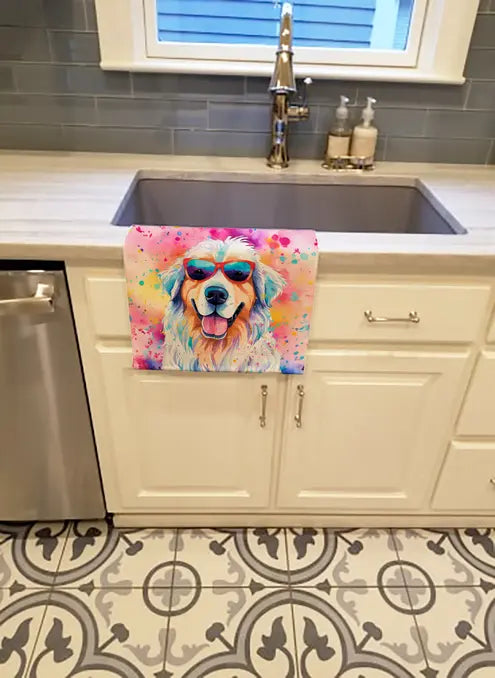 Great Pyrenees Hippie Dawg Pair of Pot Holders Caroline's Treasures