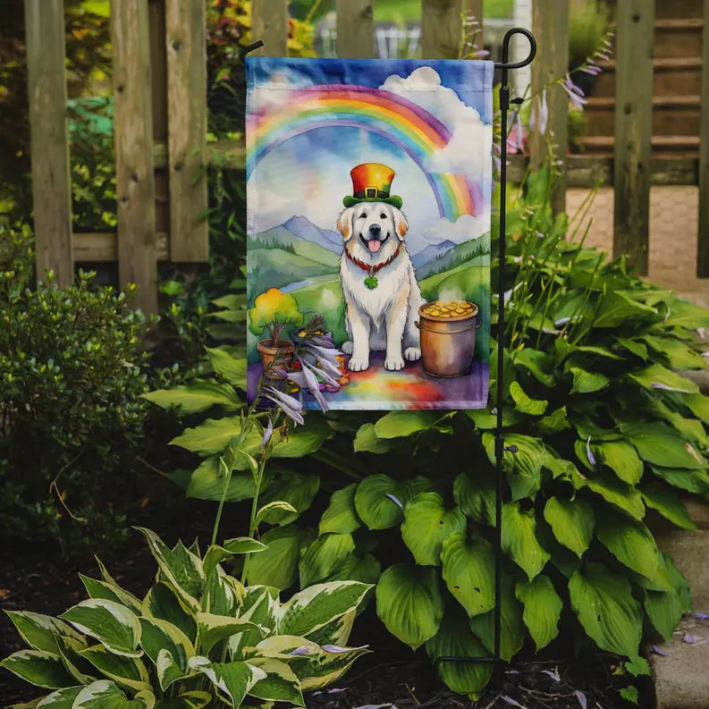 Great Pyrenees St Patrick's Day Garden Flag Caroline's Treasures