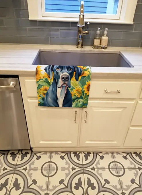 Great Pyrenees in Sunflowers Pair of Pot Holders Caroline's Treasures