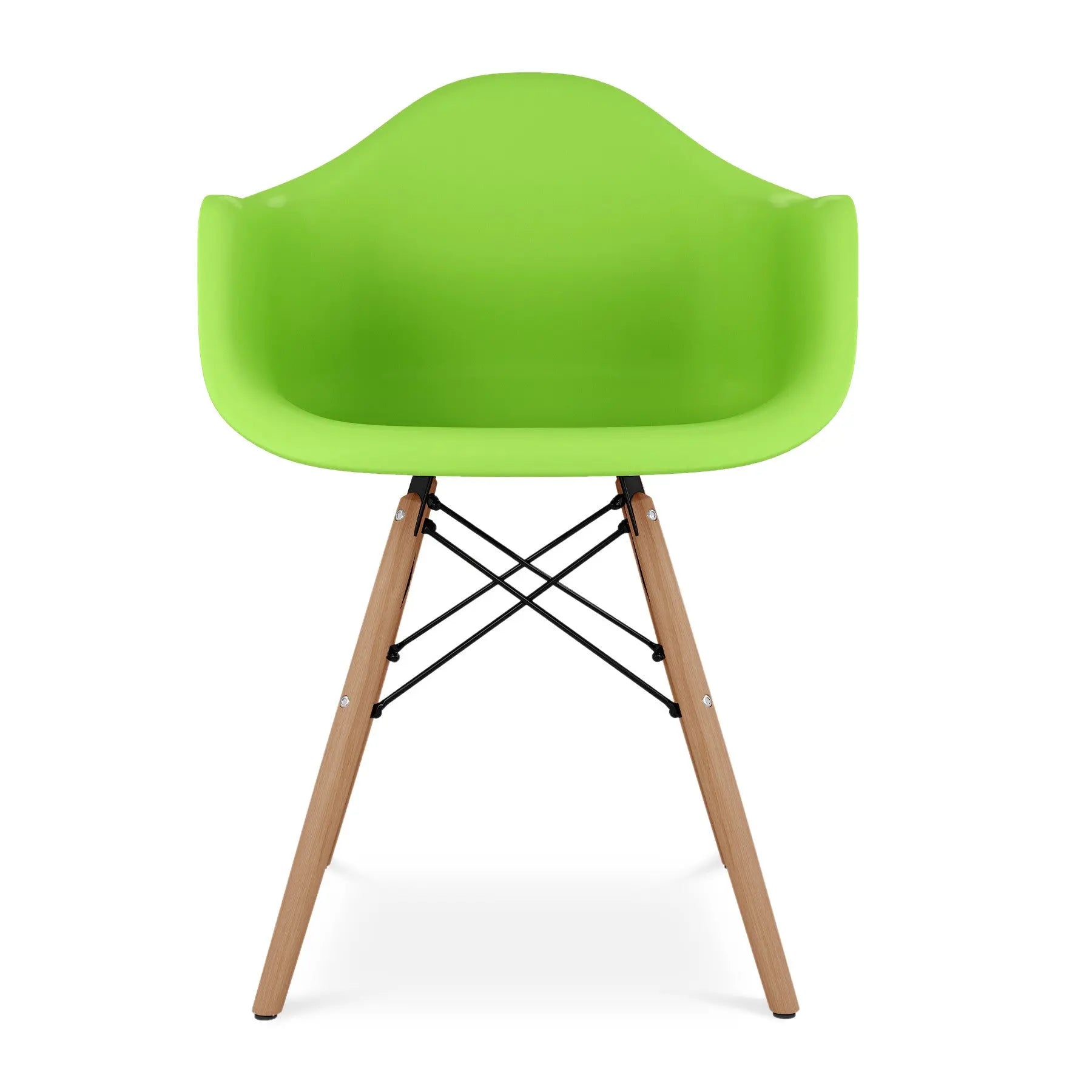 Green And Natural Heavy Duty Plastic And Solid Wood Dining Arm Chair Homeroots Kitchen & Dining