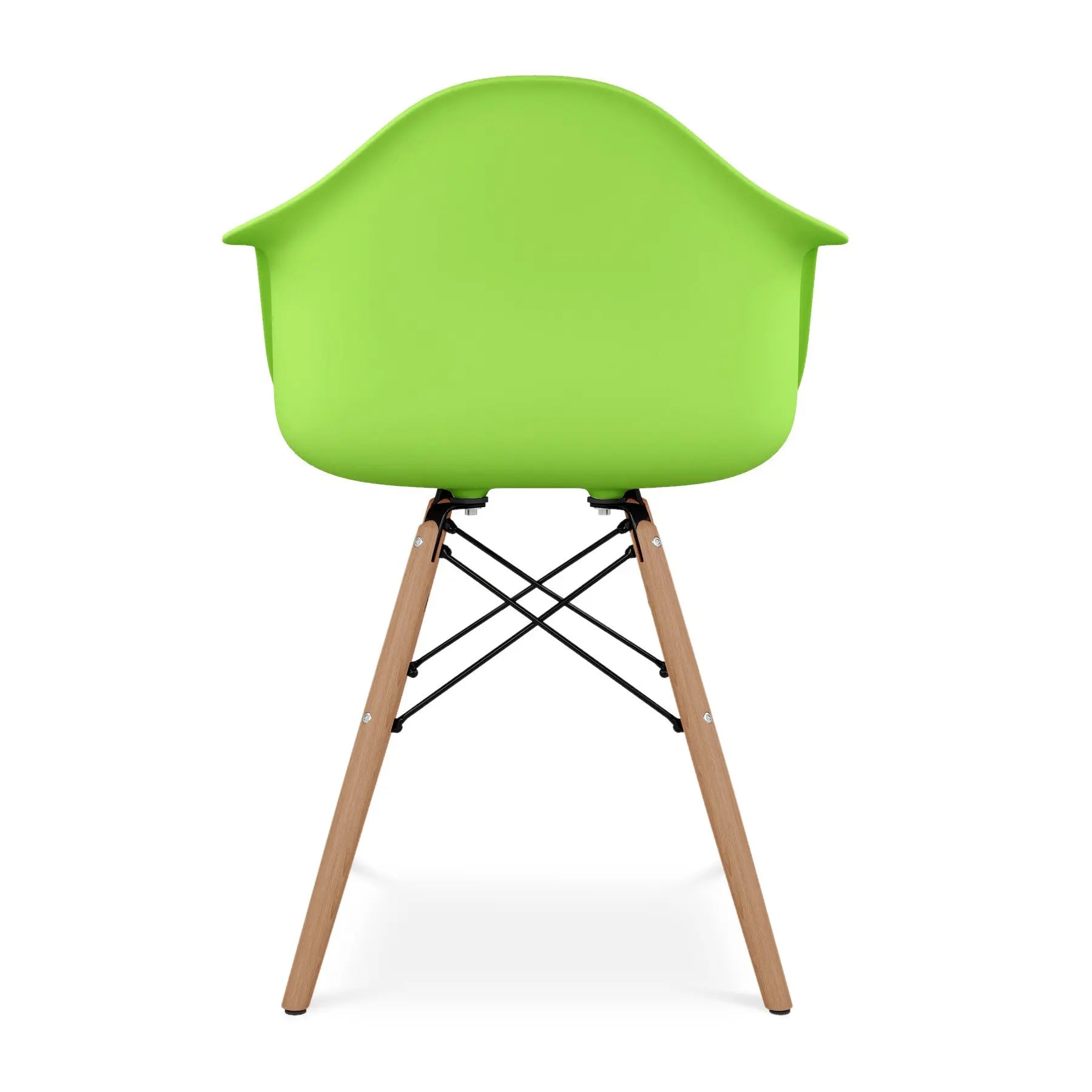 Green And Natural Heavy Duty Plastic And Solid Wood Dining Arm Chair Homeroots Kitchen & Dining