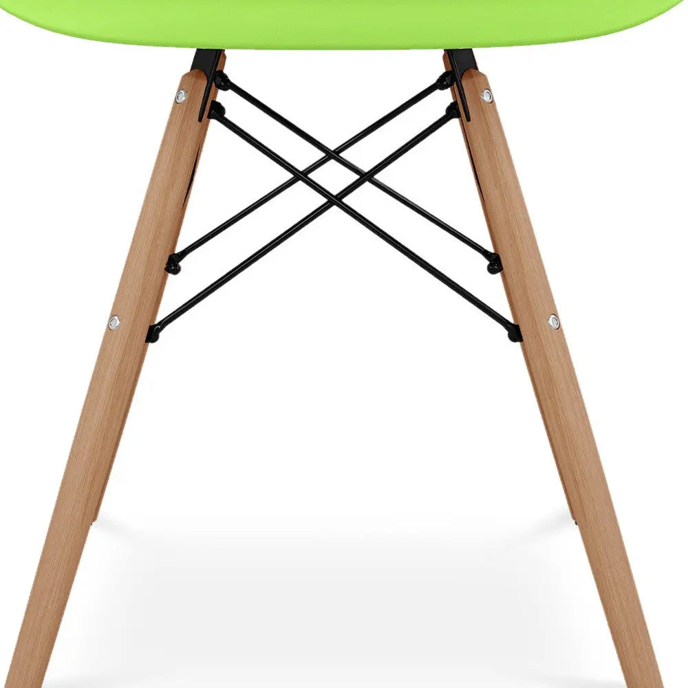 Green And Natural Heavy Duty Plastic And Solid Wood Dining Arm Chair Homeroots Kitchen & Dining