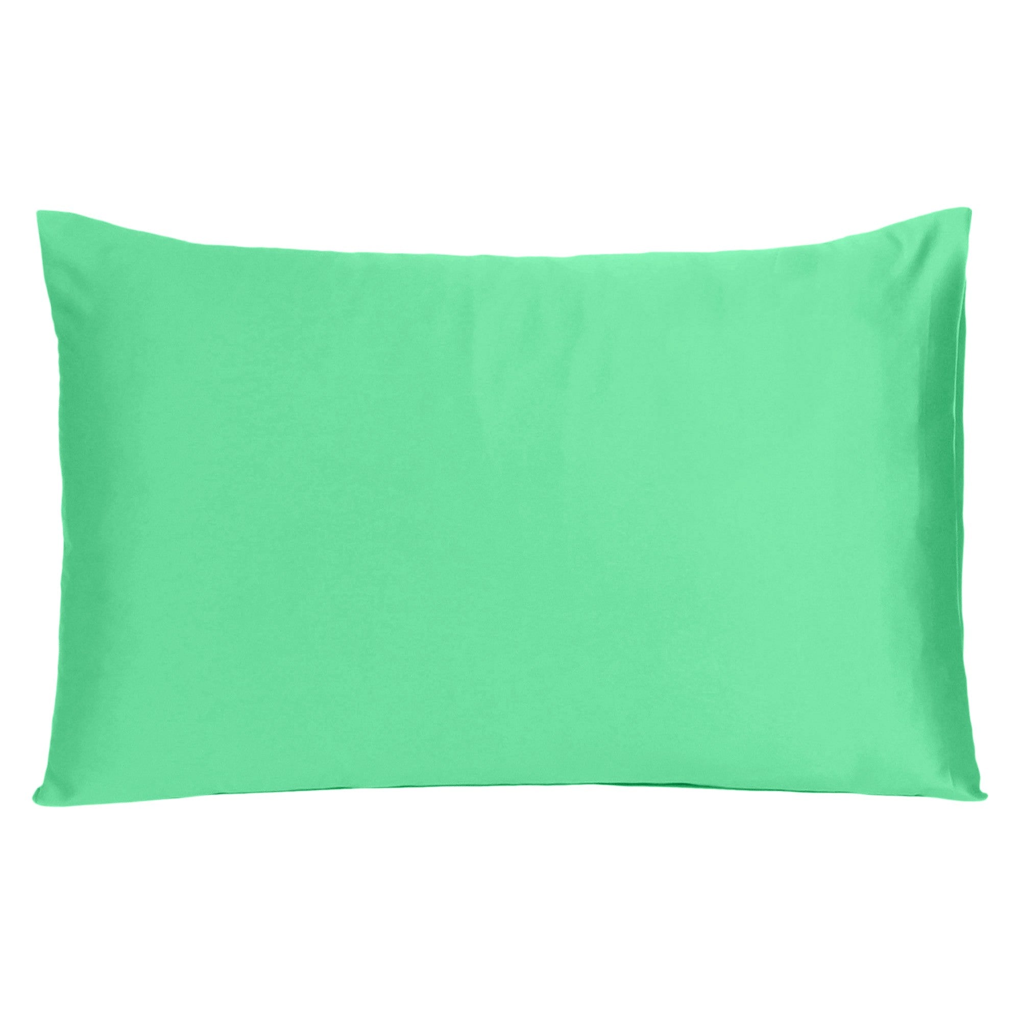 Green Dreamy Set Of 2 Silky Satin Standard Pillowcases Homeroots Bed & Bath