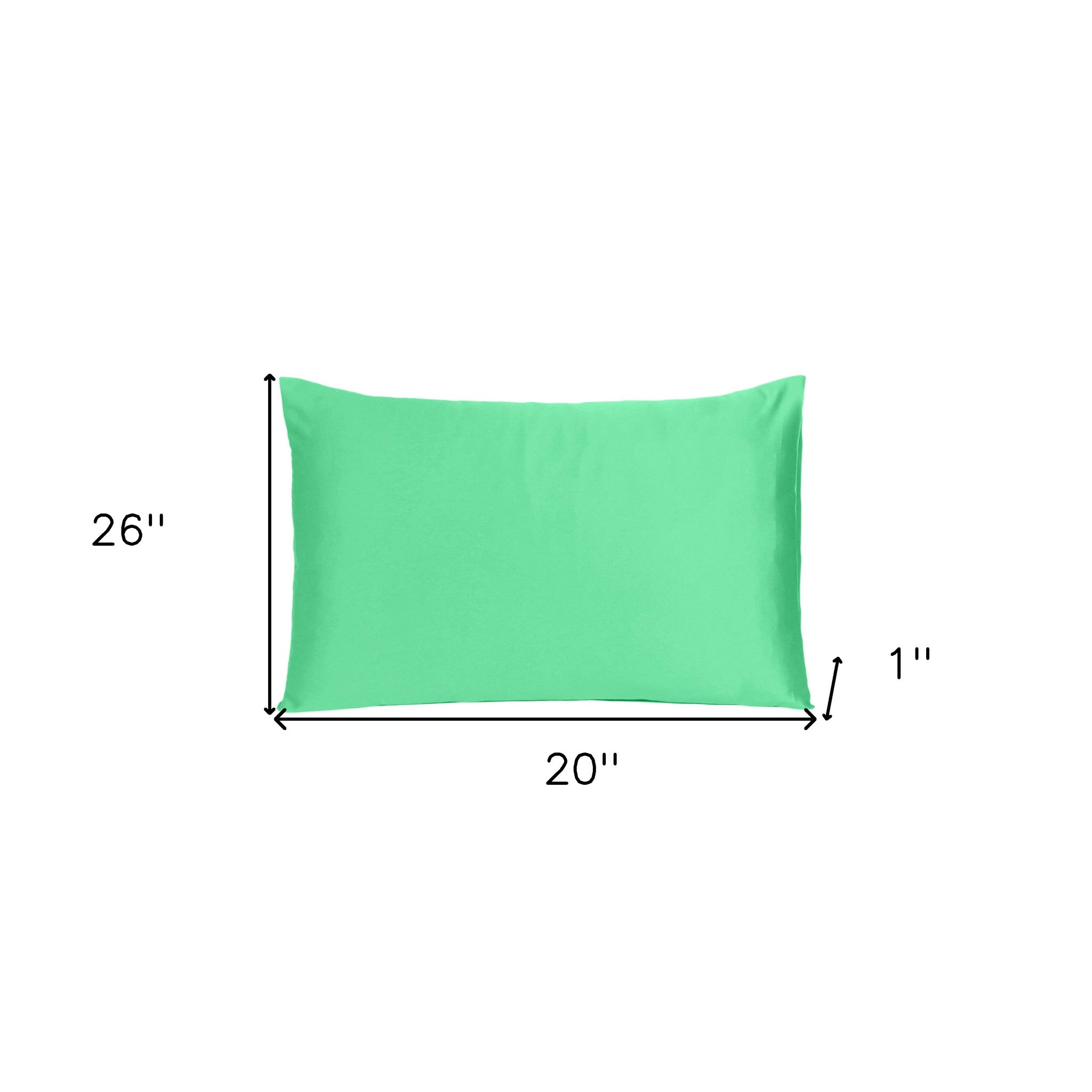 Green Dreamy Set Of 2 Silky Satin Standard Pillowcases Homeroots Bed & Bath