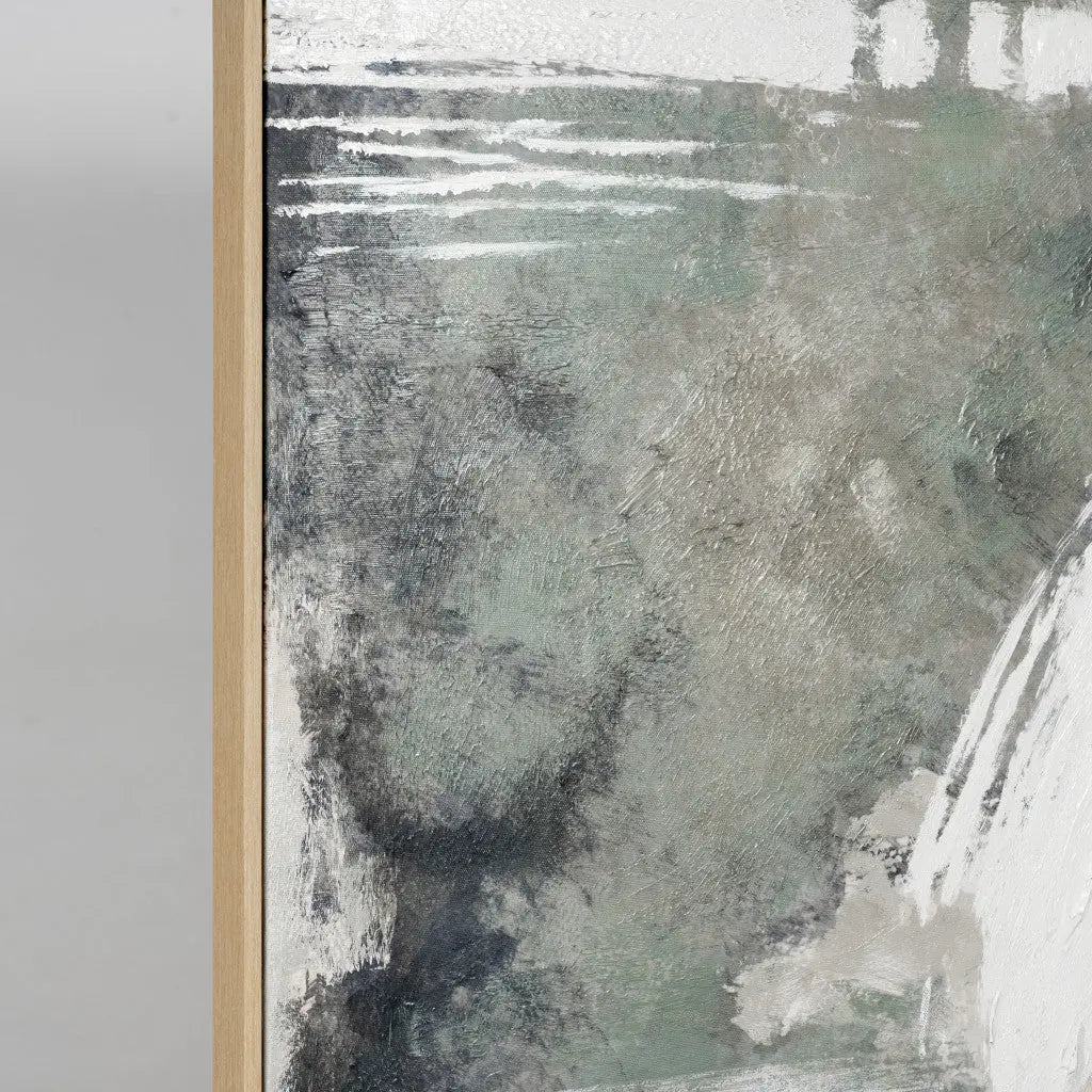 Green Expanse Hand Painted Light Brown Floater Frame Wall Art Homeroots Home Decor