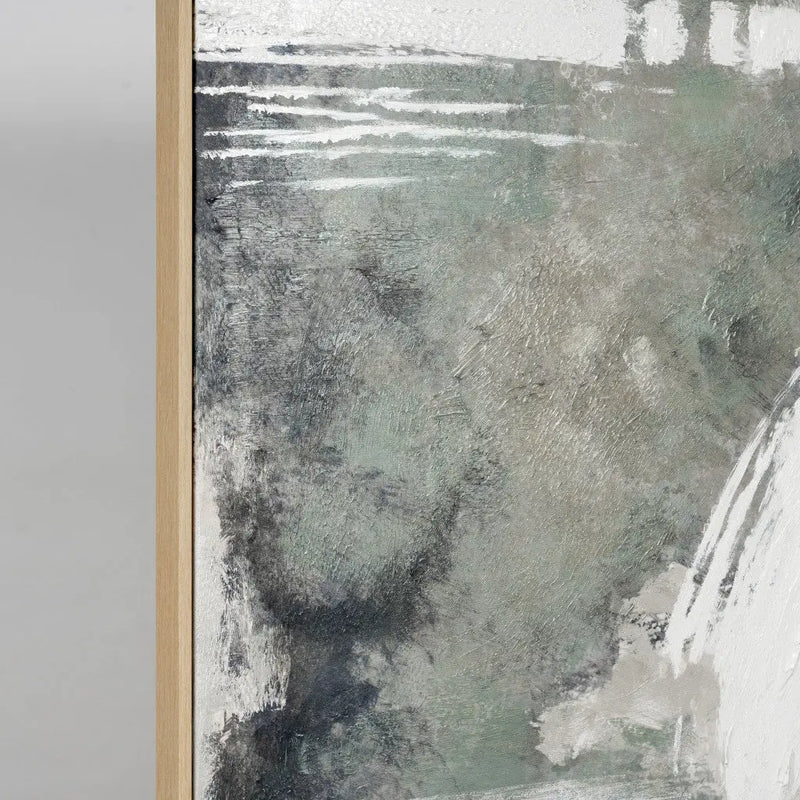 Green Expanse Hand Painted Light Brown Floater Frame Wall Art Homeroots Home Decor