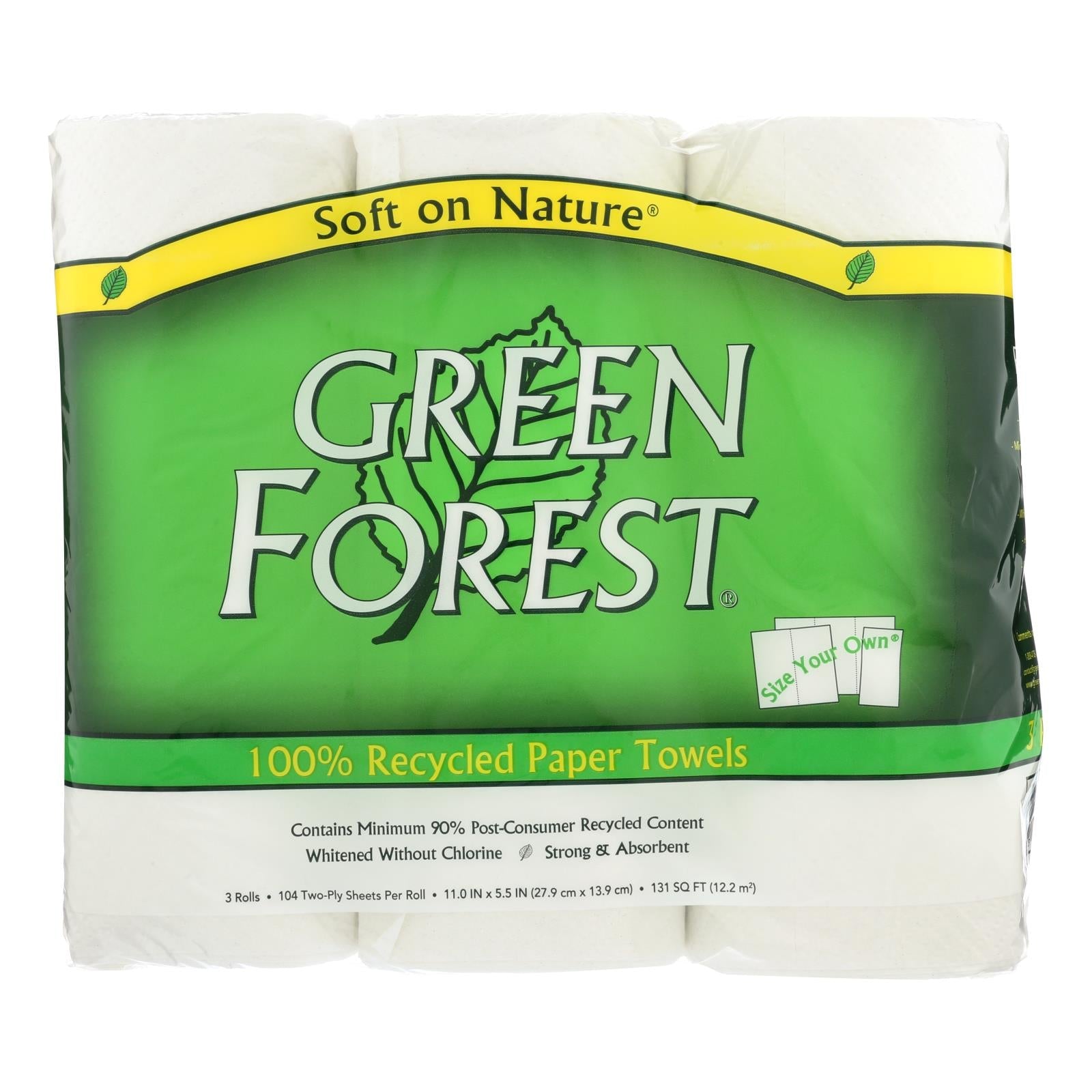 Green Forest Premium Paper Towels - White - Case Of 10 - 3 Roll Green Forest