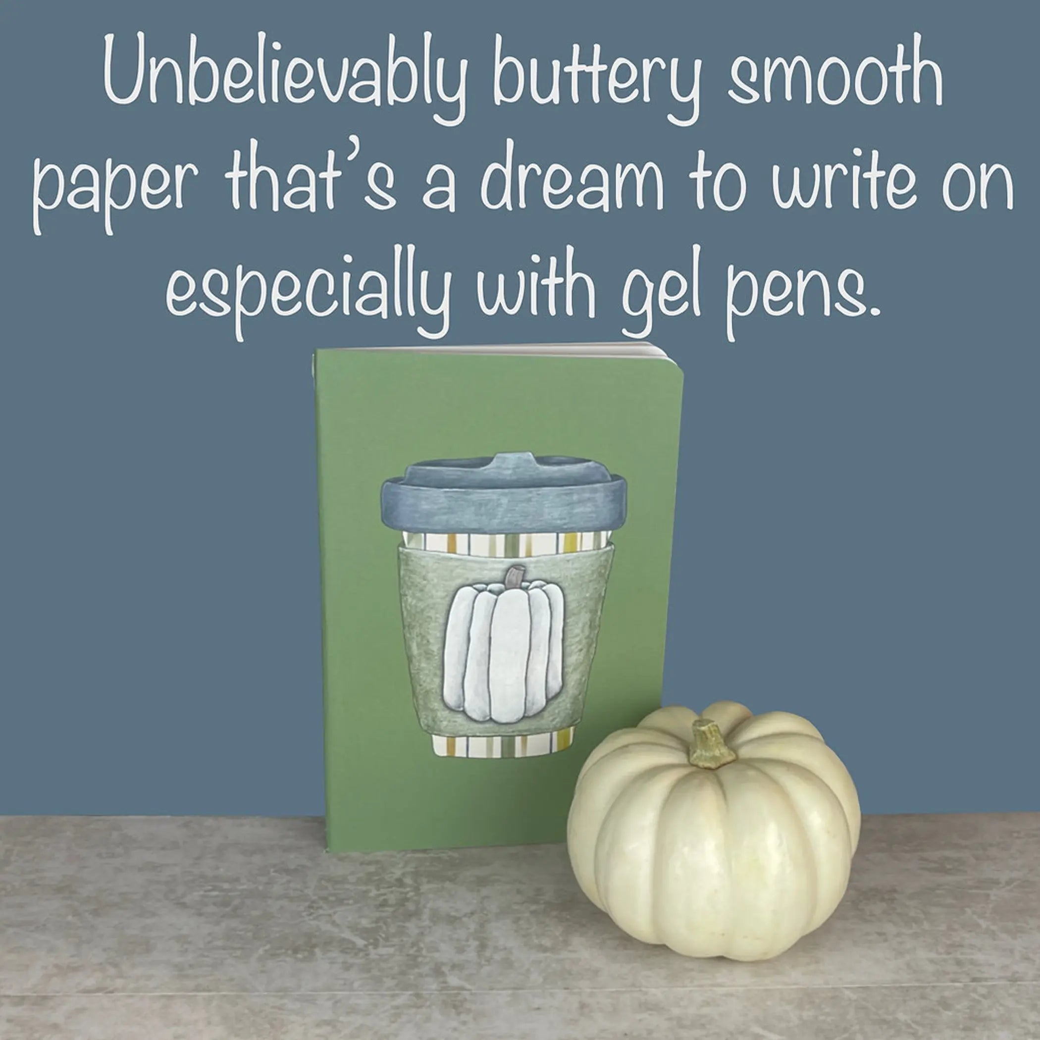 Green Pumpkin Spice - Handmade Notebook - A5ish Size Art by Erica H