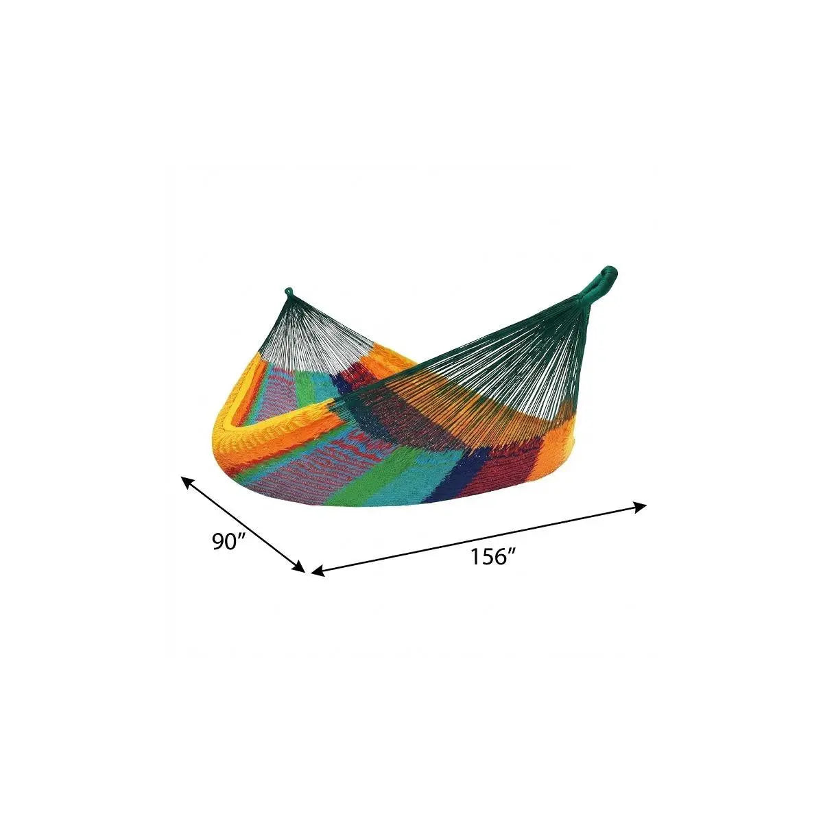 Green Red And Yellow Striped Double Hammock Homeroots Outdoor