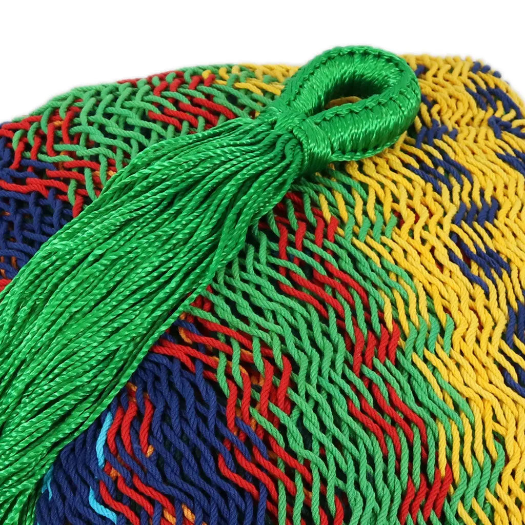 Green Red And Yellow Striped Double Hammock Homeroots Outdoor