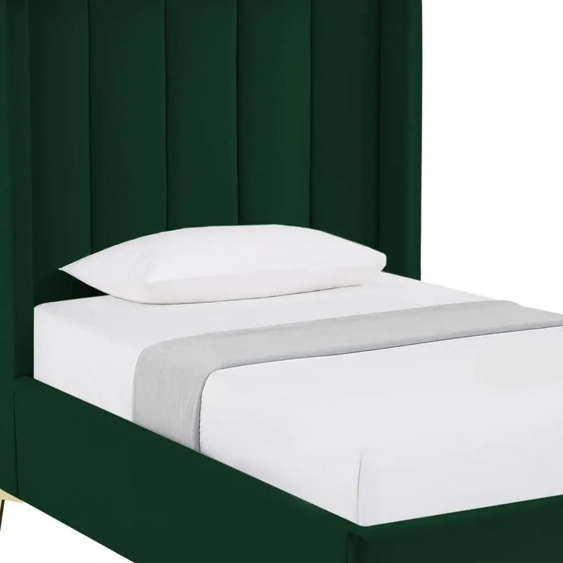 Green Velvet Upholstered Full Bed Frame Homeroots Bed & Bath
