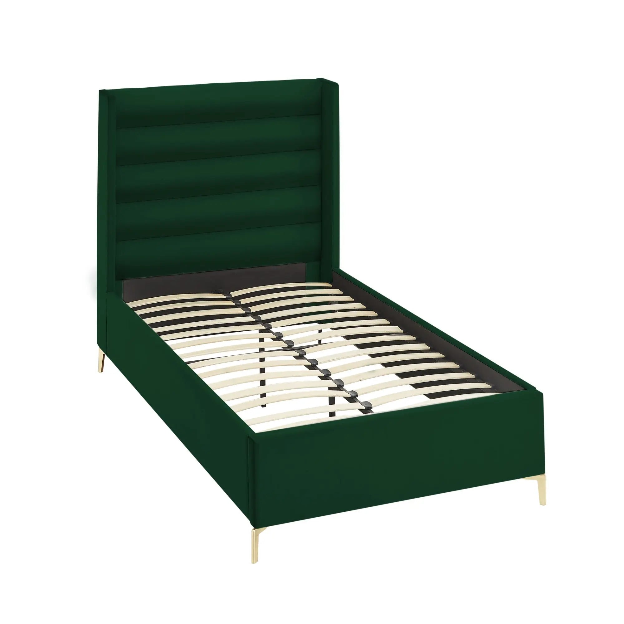 Green Velvet Upholstered Full Bed Frame Homeroots Bed & Bath