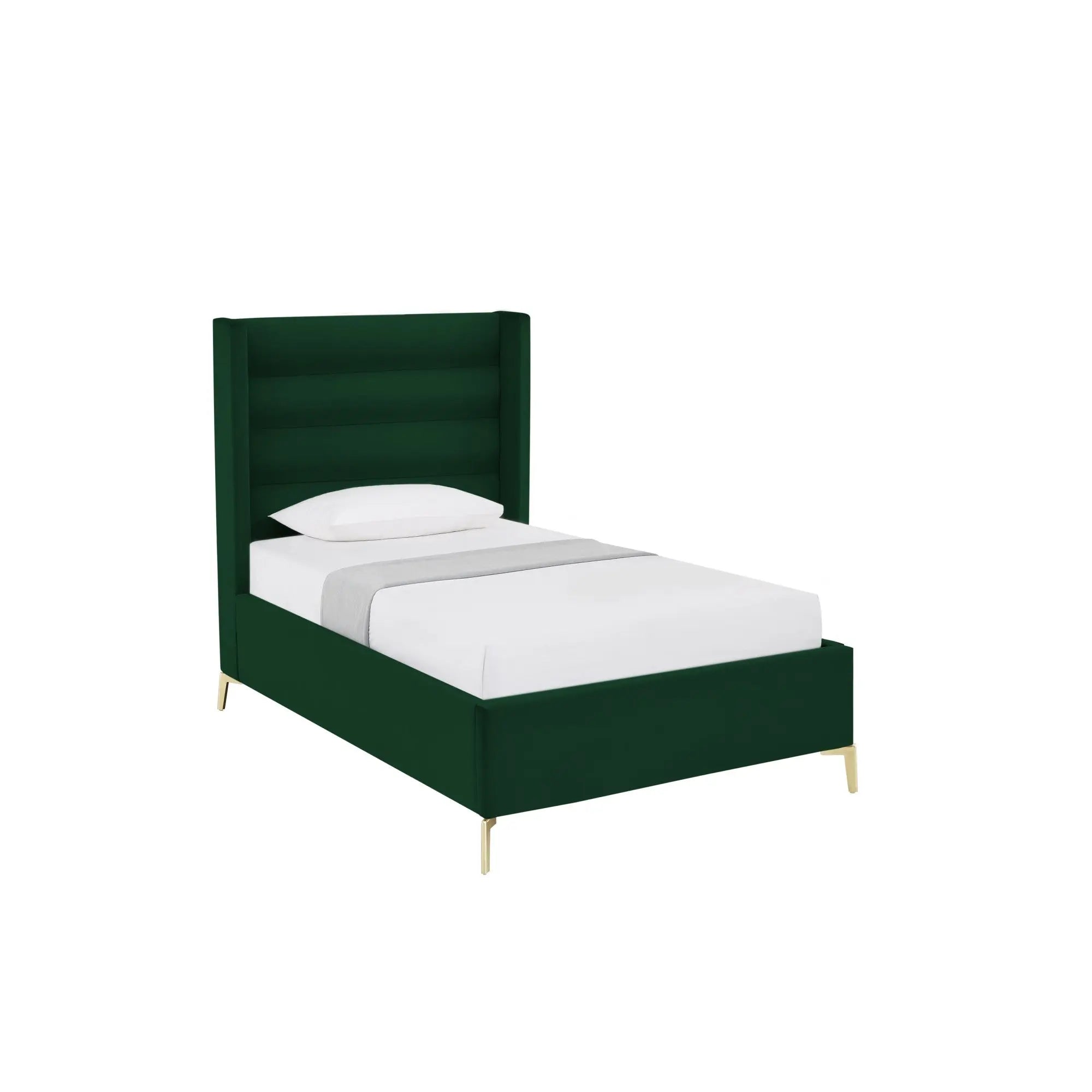 Green Velvet Upholstered Full Bed Frame Homeroots Bed & Bath