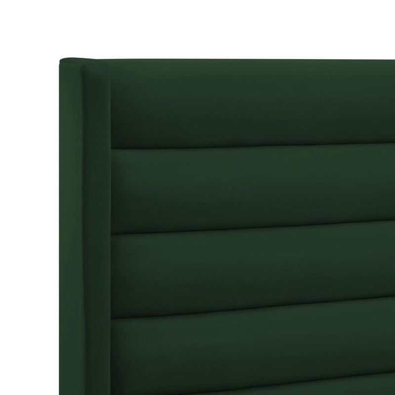 Green Velvet Upholstered King Bed Frame Homeroots Bed & Bath