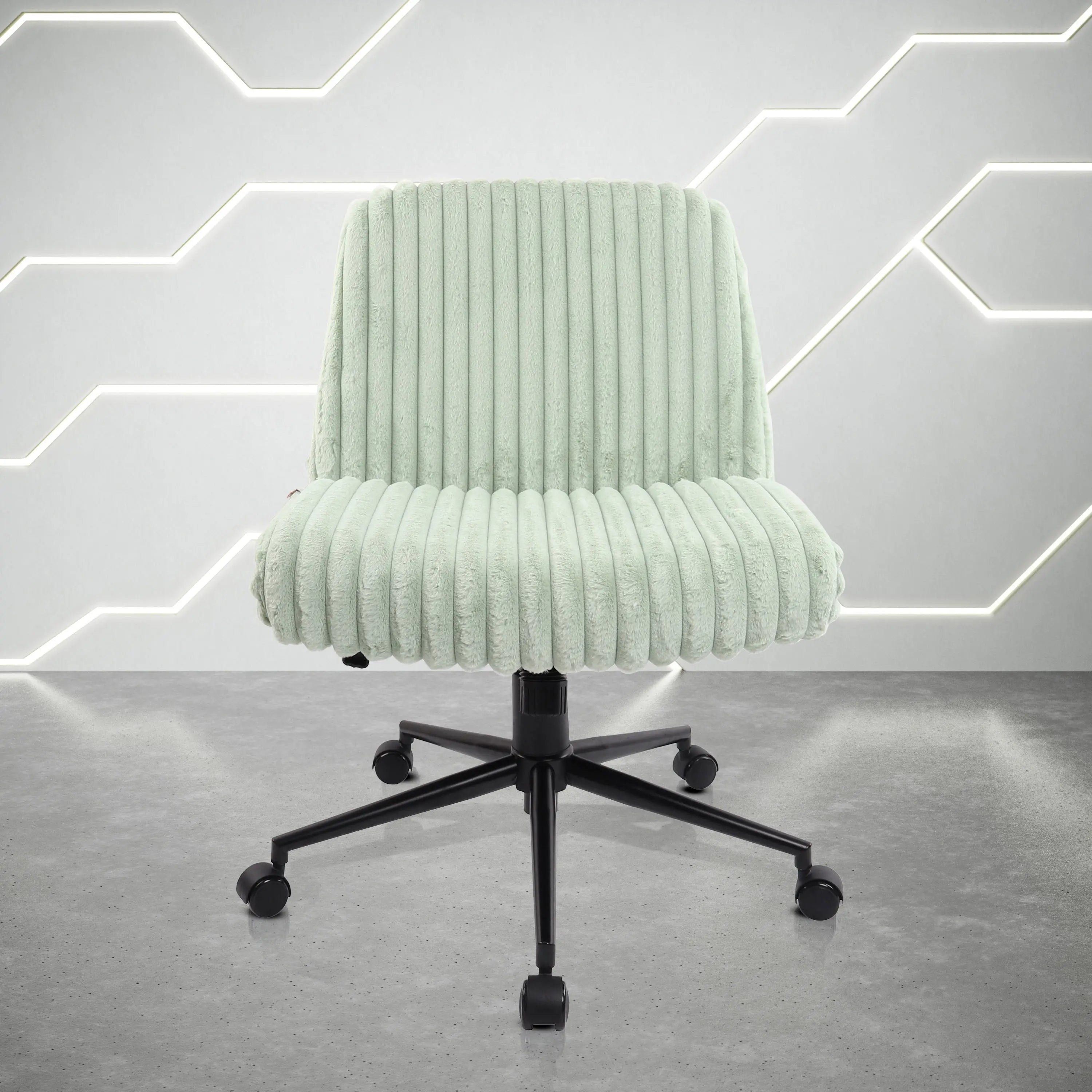 Green and Black Adjustable Height Rolling Gaming Chair Homeroots Office