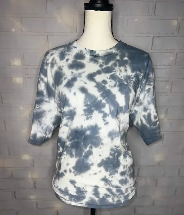 Grey Tie Dye Blank Tee-Comfort Color The Blended Owl