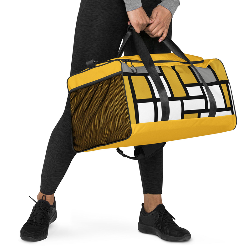 Grey and White Print Gym Bag Adirelounge