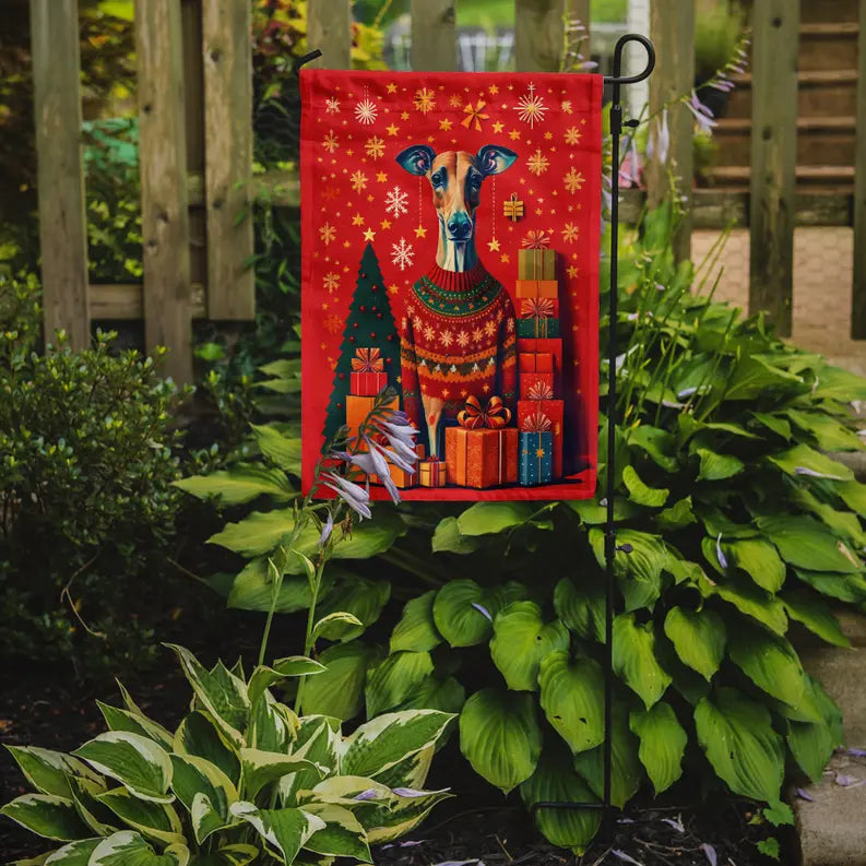 Greyhound Holiday Christmas Garden Flag Caroline's Treasures