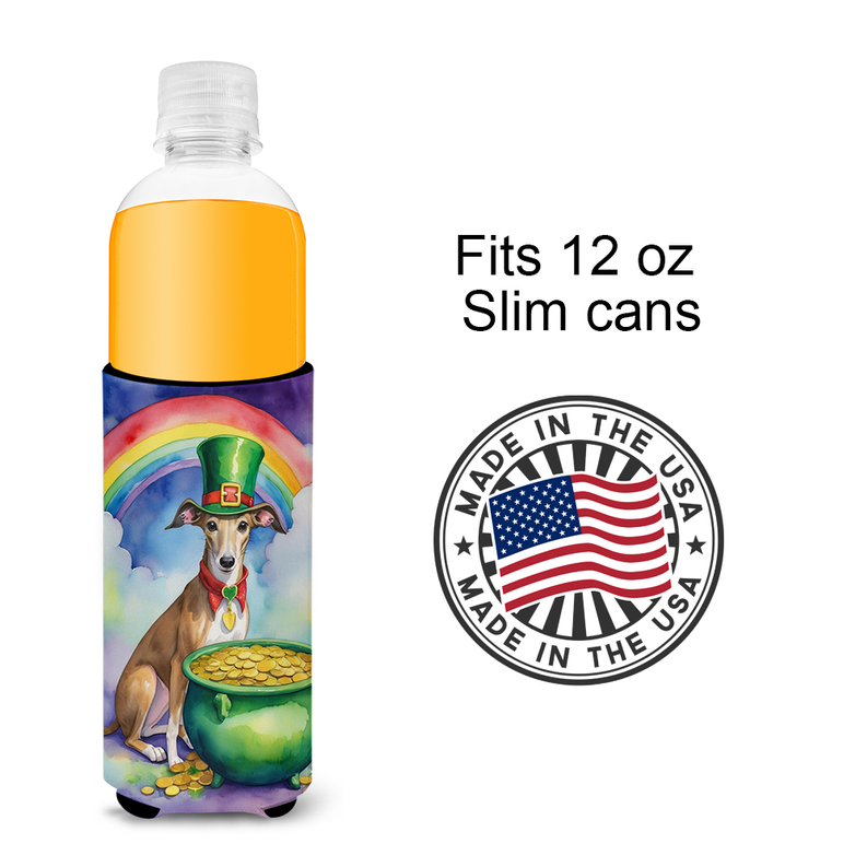 Greyhound St Patrick's Day Hugger for Ultra Slim Cans Caroline's Treasures