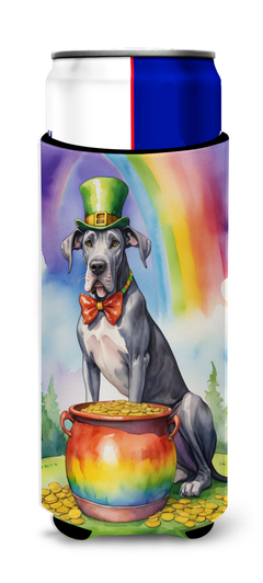 Greyhound St Patrick's Day Hugger for Ultra Slim Cans Caroline's Treasures