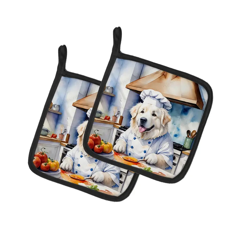 Greyhound The Chef Pair of Pot Holders Caroline's Treasures