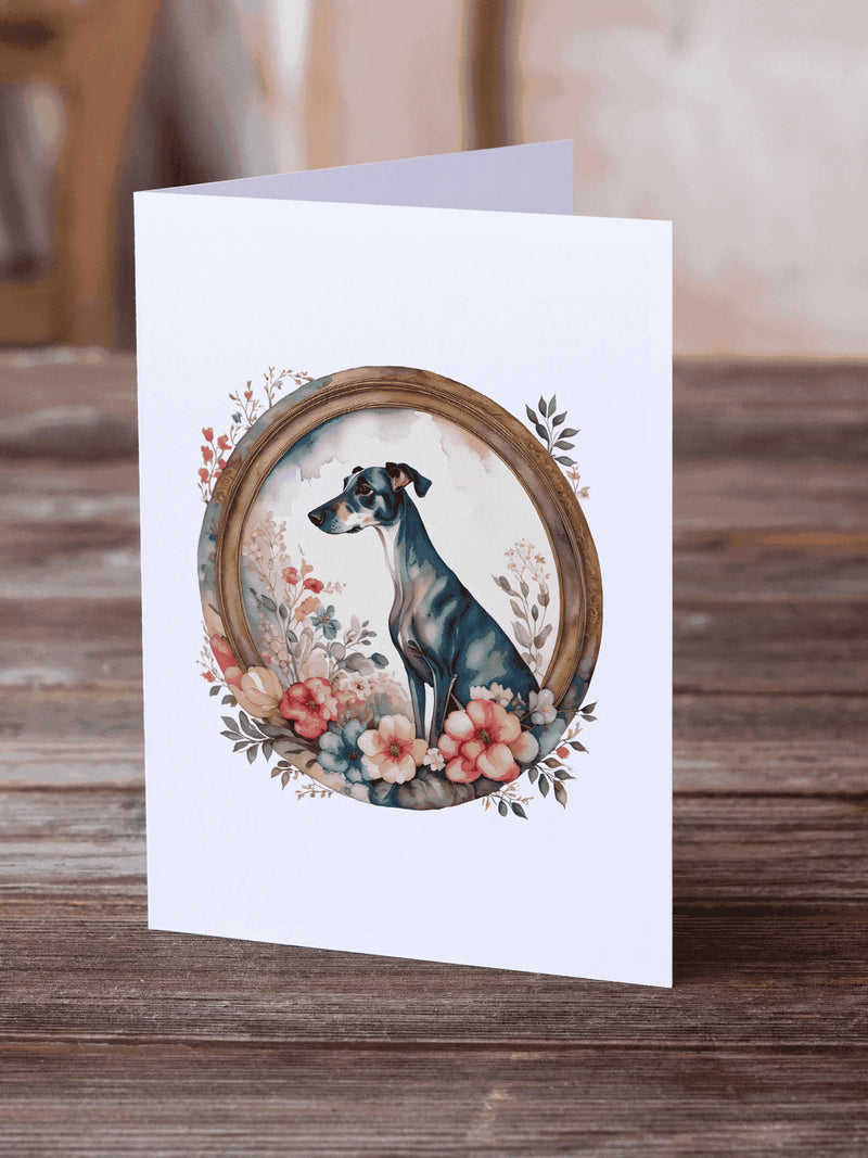 Greyhound and Flowers Greeting Cards Pack of 8 Caroline's Treasures