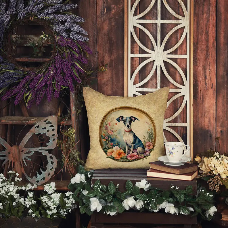 Greyhound and Flowers Pair of Pot Holders Caroline's Treasures