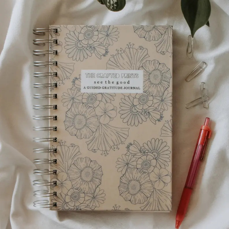 Guided Gratitude Journal - "See The Good" - Retro Floral The Crafted Prints