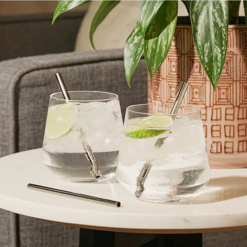 Gunmetal Lowball Straws by Viski True Brands