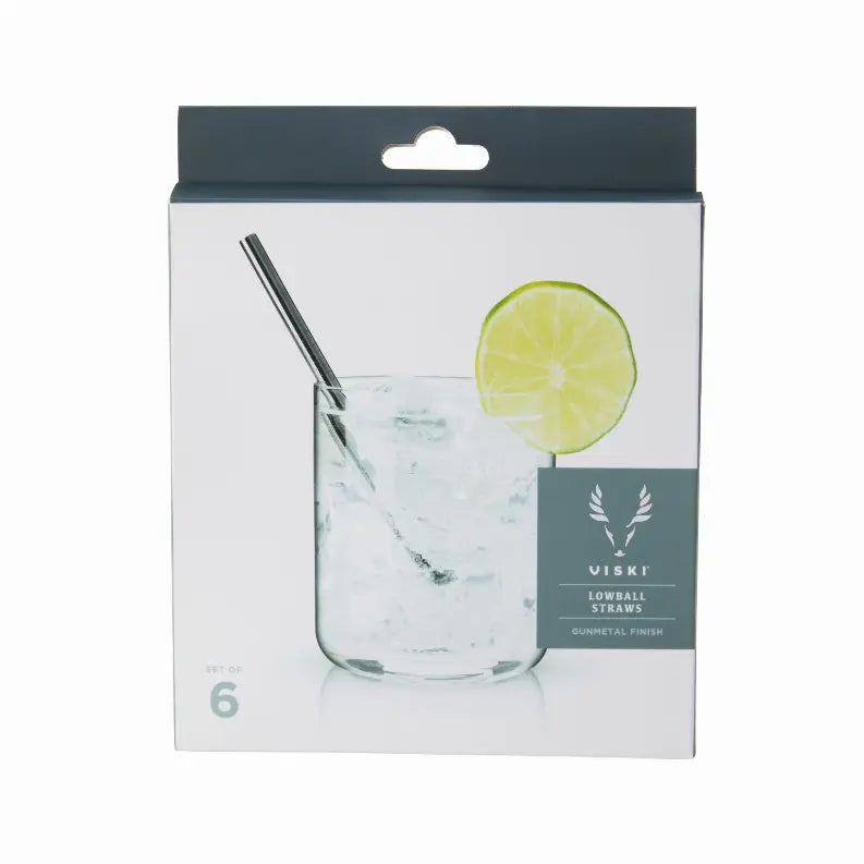 Gunmetal Lowball Straws by Viski True Brands