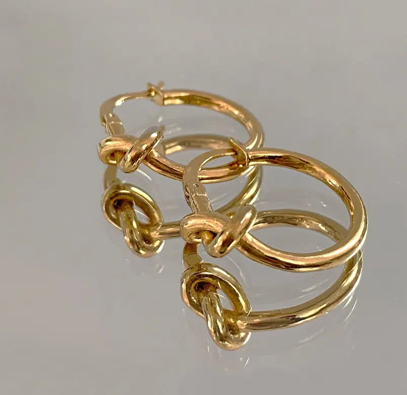 HARPER GOLD KNOT HOOP EARRINGS Mai Desiree