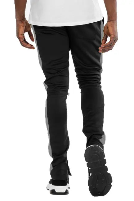 HOLIDAY TRACK PANTS- BLACK/ GREY WEIV