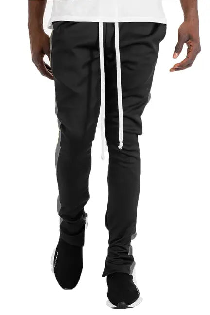 HOLIDAY TRACK PANTS- BLACK/ GREY WEIV