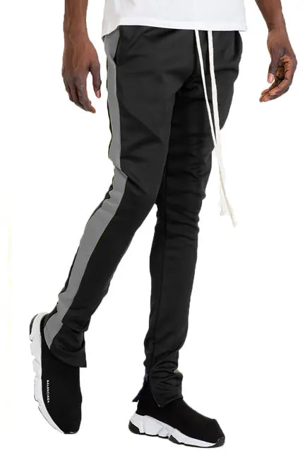 HOLIDAY TRACK PANTS- BLACK/ GREY WEIV