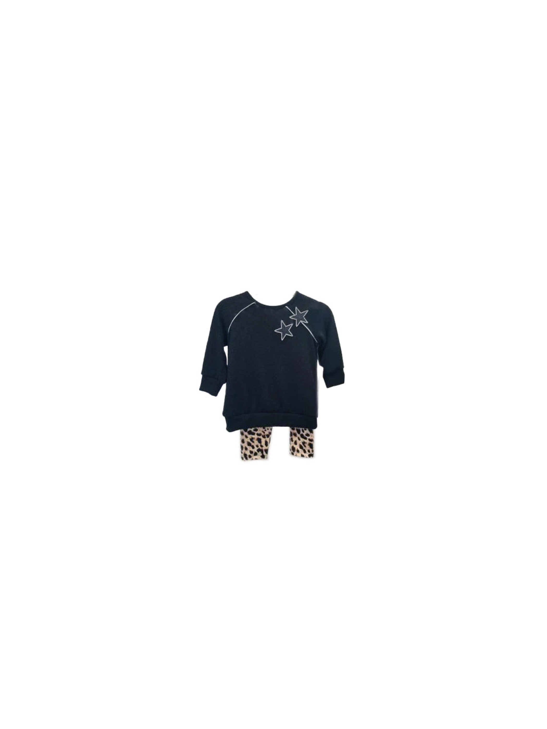 Hacci Tunic and Leopard Leggings Set Little Mass